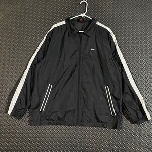 Vintage Nike Black White Track Jacket Windbreaker Full‎ Zip Men's Medium